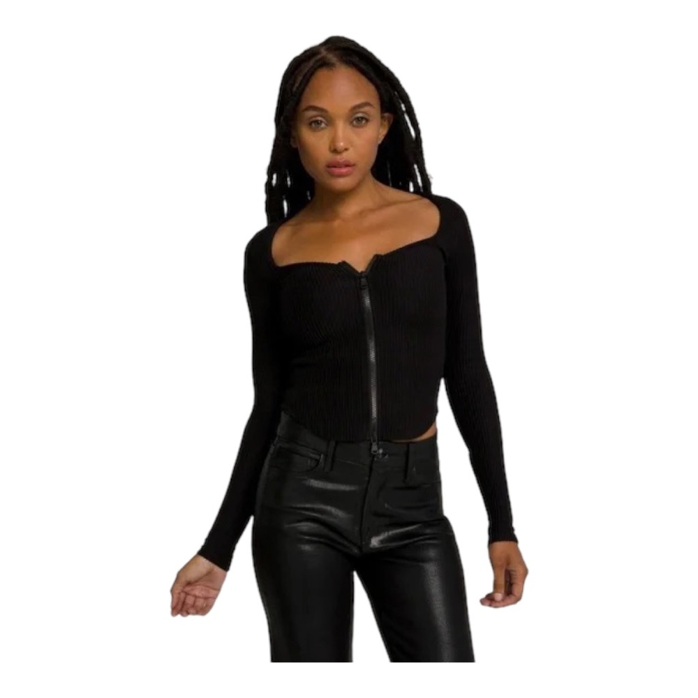 Good American Dramatic Zip Long Sleeve Tee 3XL